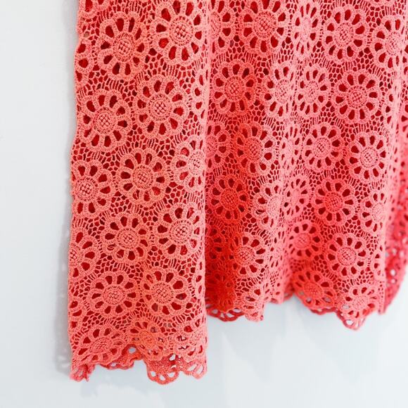 Urban Outfitters Daisy Lace Swing Top Coral Medium EUC - Picture 4 of 13